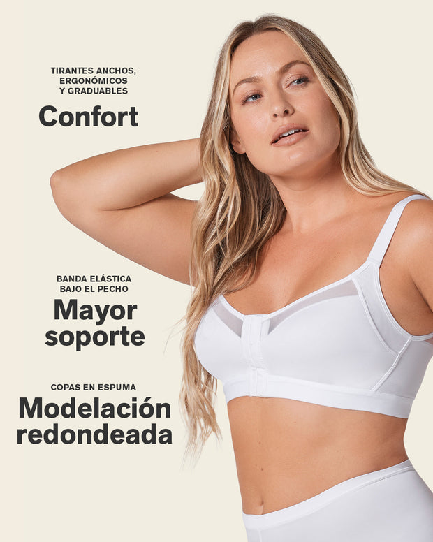 Comfortable posture corrector bra with contour cups - multi/benefit