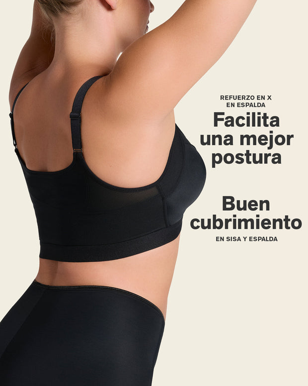 Comfortable posture corrector bra with contour cups - multi/benefit