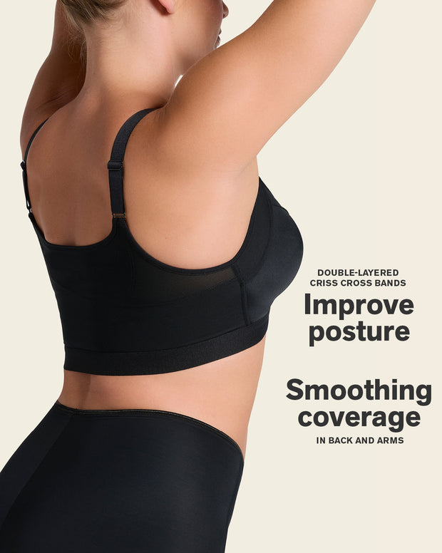 Comfortable posture corrector bra with contour cups - multi/benefit