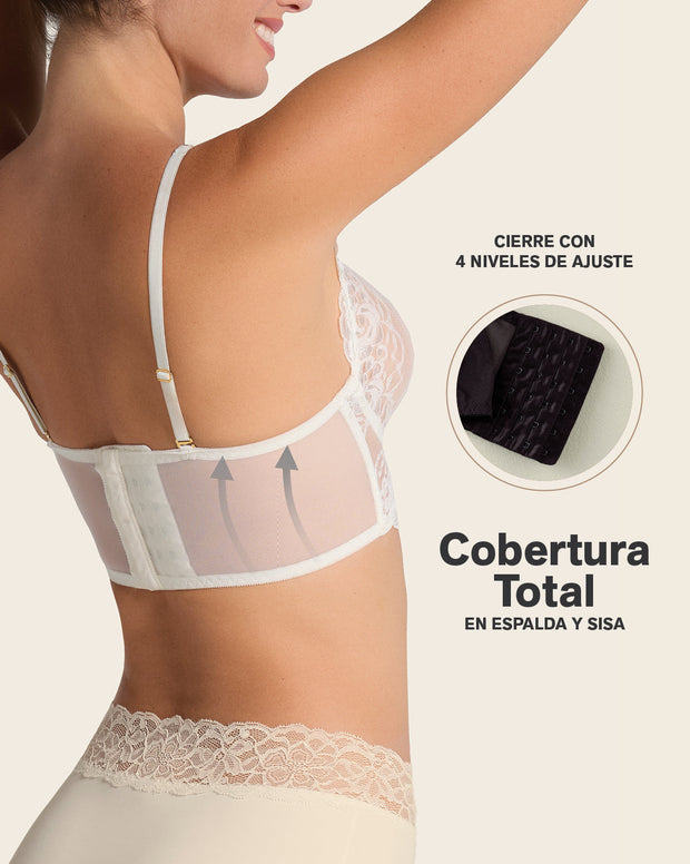 Milan sheer lace bustier bralette with underwire