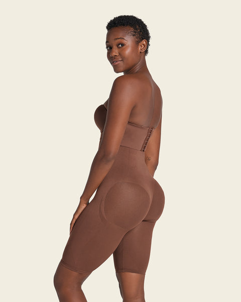 Invisible extra high-waisted shaper short#color_875-dark-brown