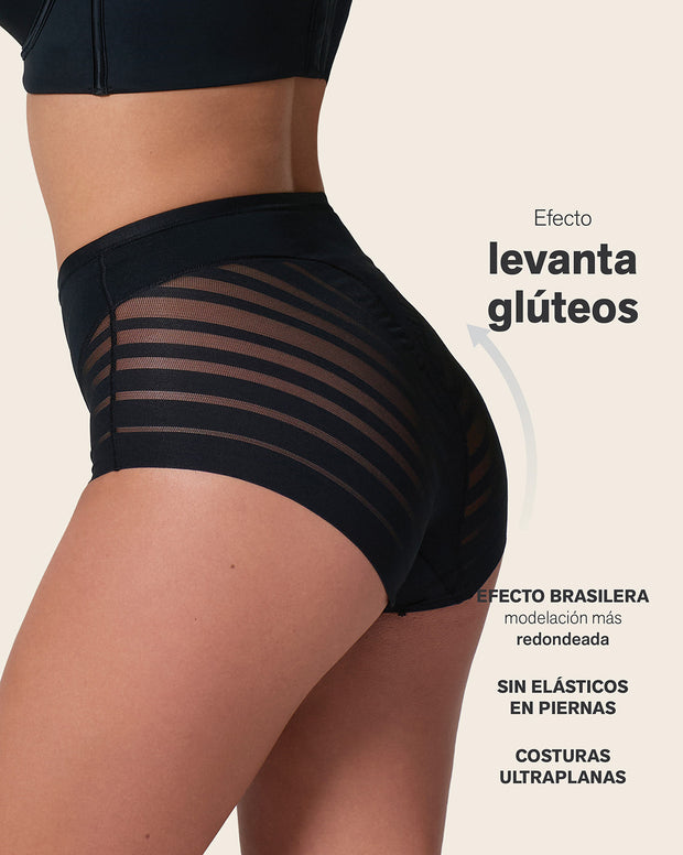 Lace stripe undetectable classic shaper panty