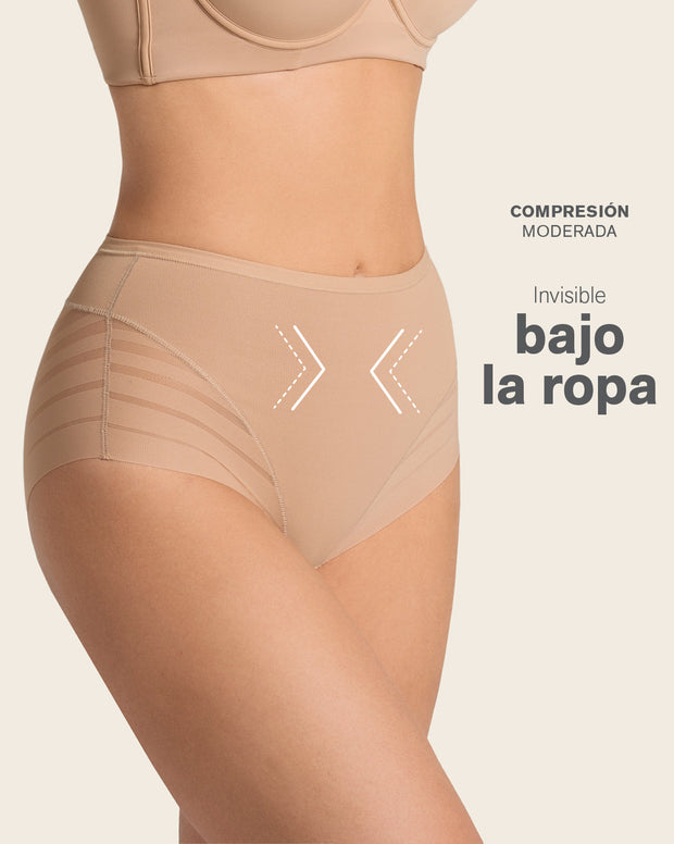 Lace stripe undetectable classic shaper panty