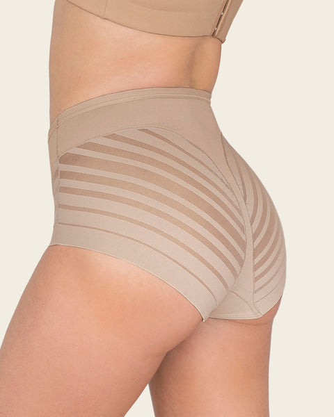 Lace stripe undetectable classic shaper panty#color_802-nude