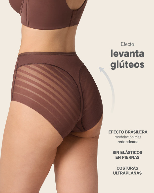 Lace stripe undetectable classic shaper panty