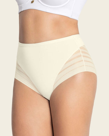 Lace stripe undetectable classic shaper panty#color_898-ivory