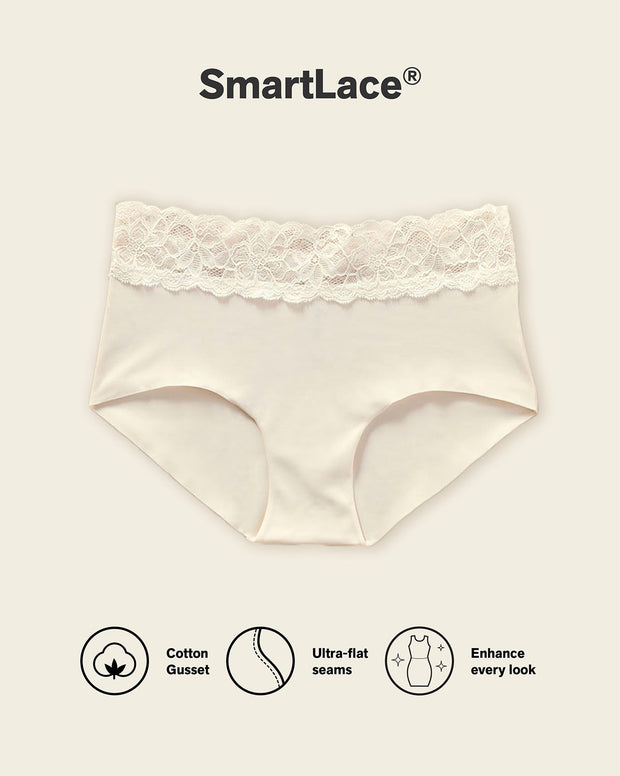 Ultra light lace trim hipster panty