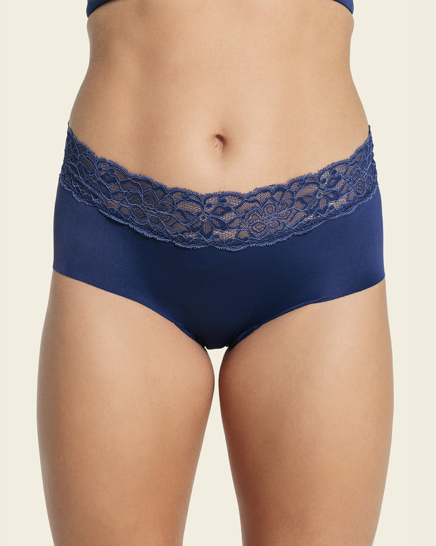 Ultra light lace trim hipster panty