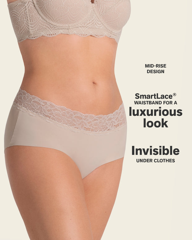 Ultra light lace trim hipster panty