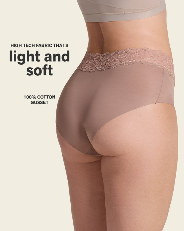 Ultra light lace trim hipster panty
