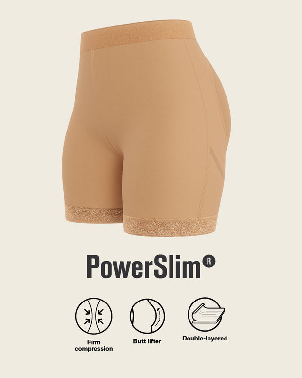 Mid-rise sculpting butt lifter shaper short