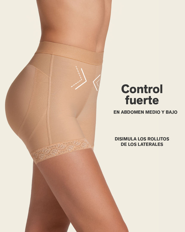 Mid-rise sculpting butt lifter shaper short