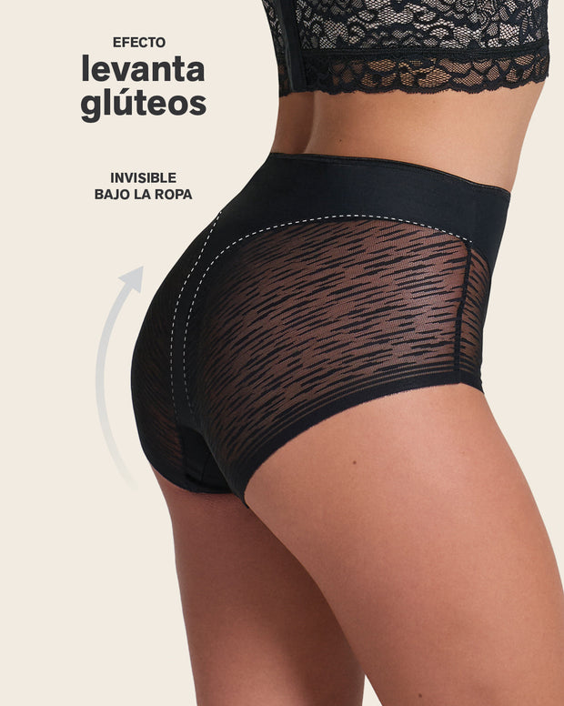 High-waisted sheer lace shaper panty