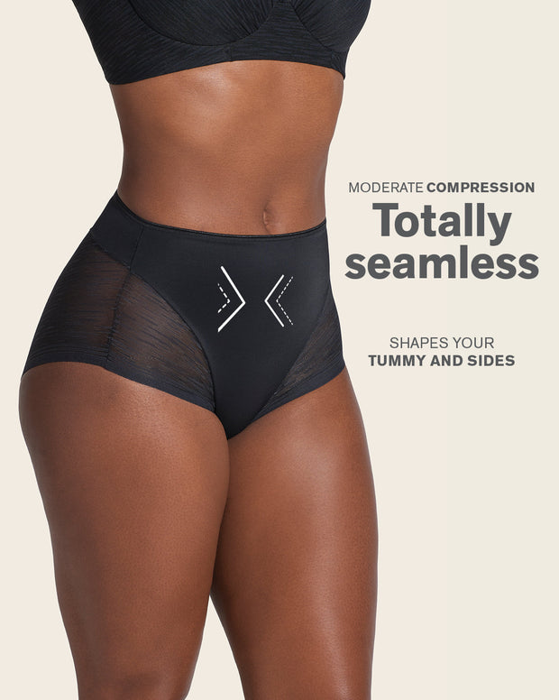 High-waisted sheer lace shaper panty