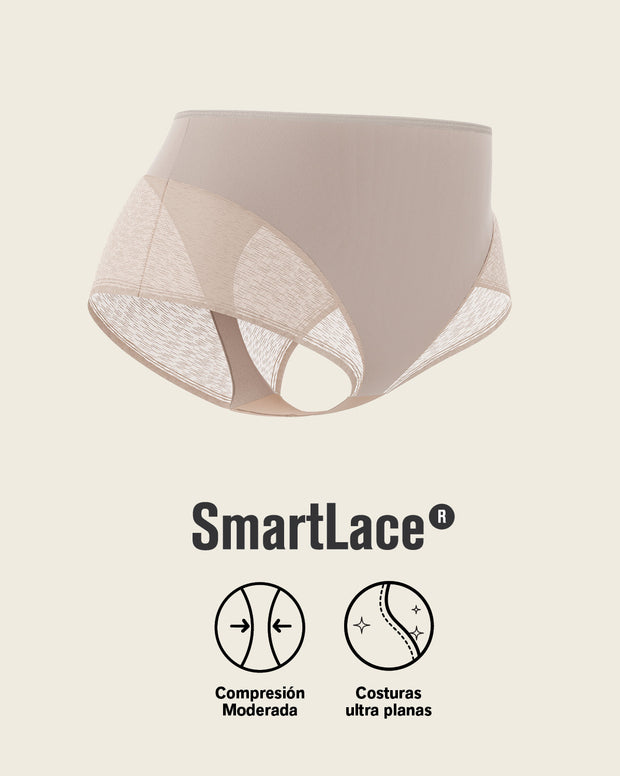 High-waisted sheer lace shaper panty