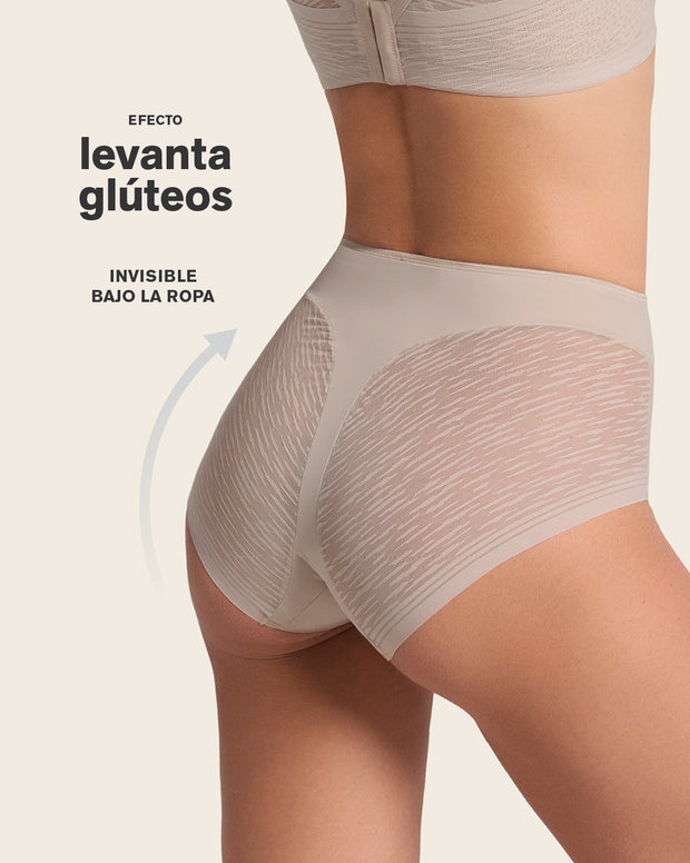High-waisted sheer lace shaper panty