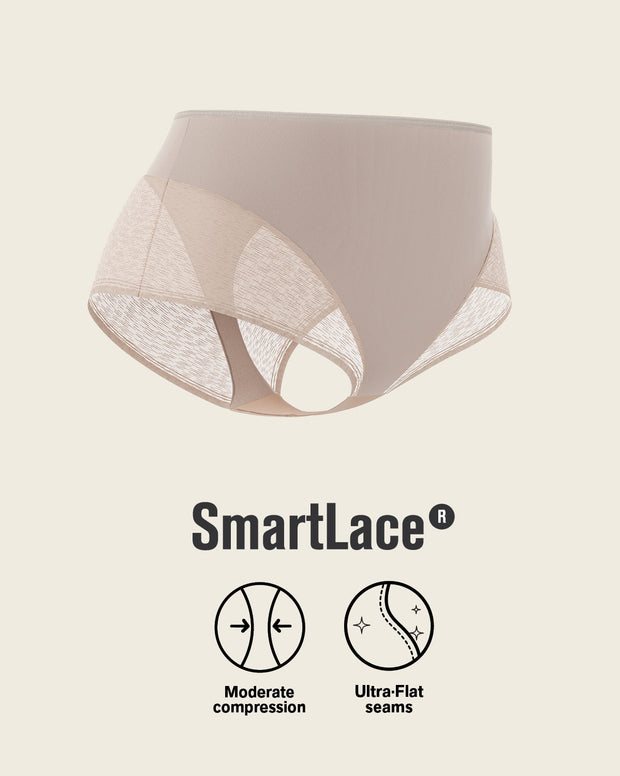 High-waisted sheer lace shaper panty