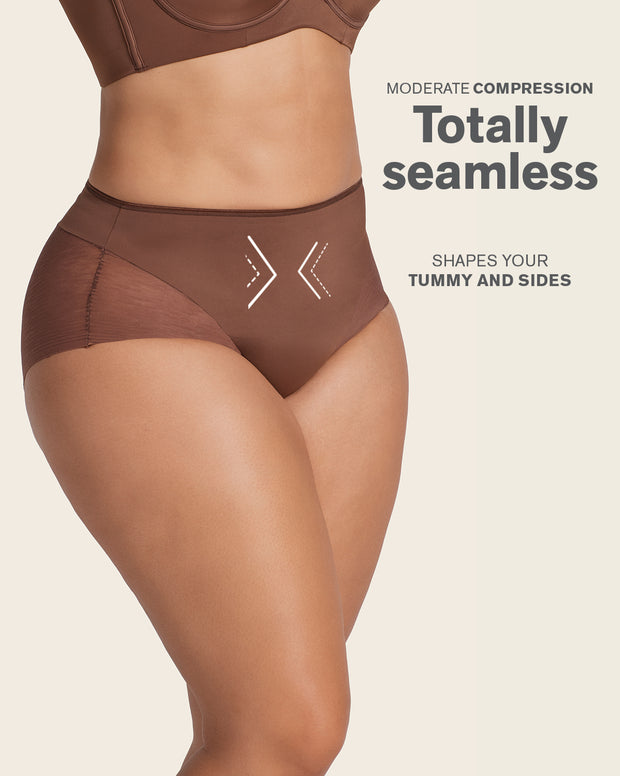High-Waisted Sheer Lace Shaper Panty