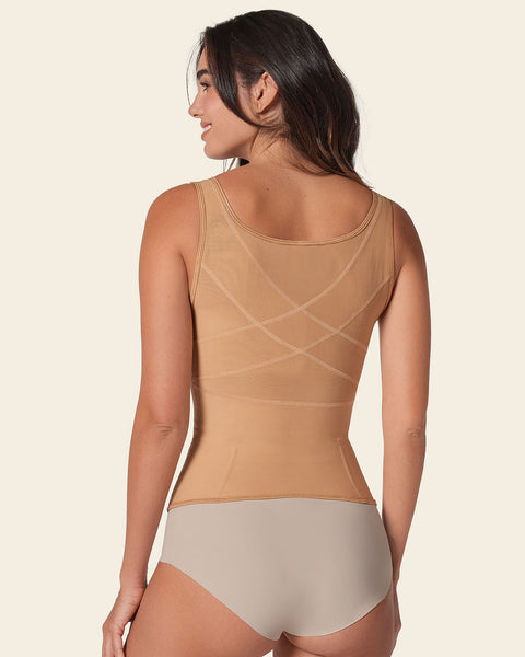 Open bust sculpting back support tank#color_880-natural-tan