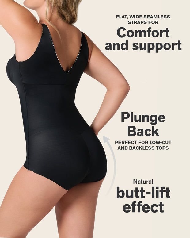 Plunge back classic sculpting body shaper