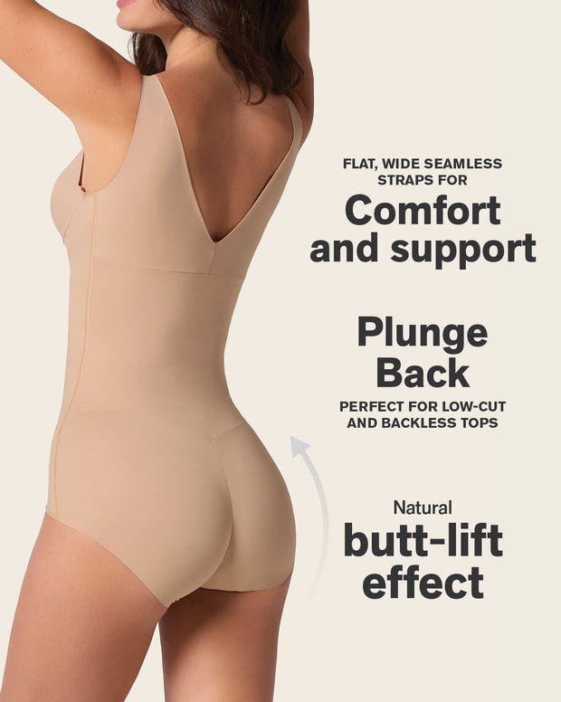 Plunge back classic sculpting body shaper