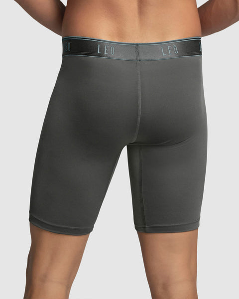 Microfiber Long Boxer Brief with Ergonomic Pouch#color_721-gray