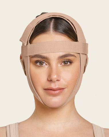 Post-surgical facial compression wrap#color_852-soft-natural