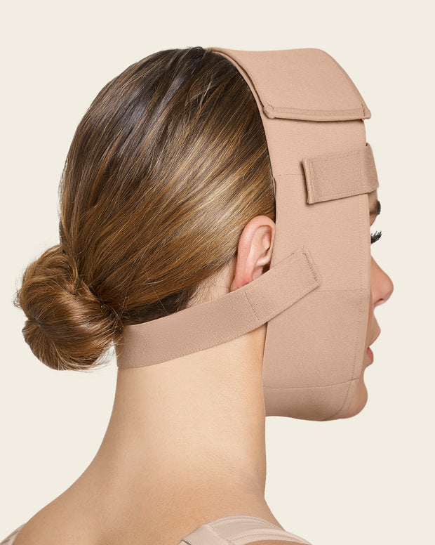 Post-surgical facial compression wrap