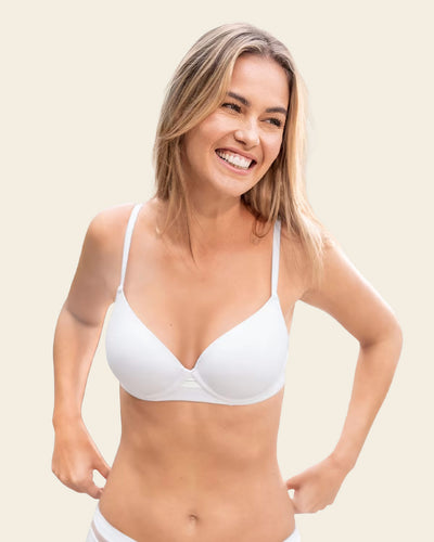 Natural Look lightly lined underwire t-shirt bra#color_000-white