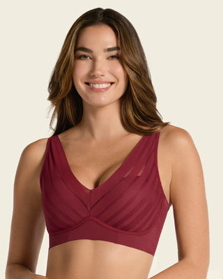 Daily Lace Wireless Support Bra#color_240-wine