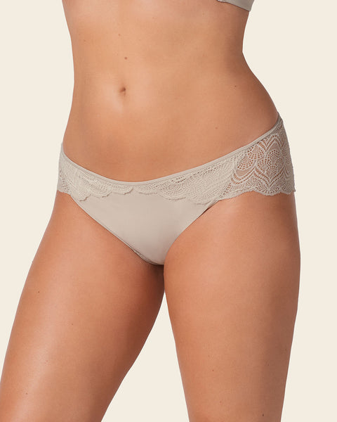 Half-and-half sheer lace cheeky hipster panty#color_802-nude