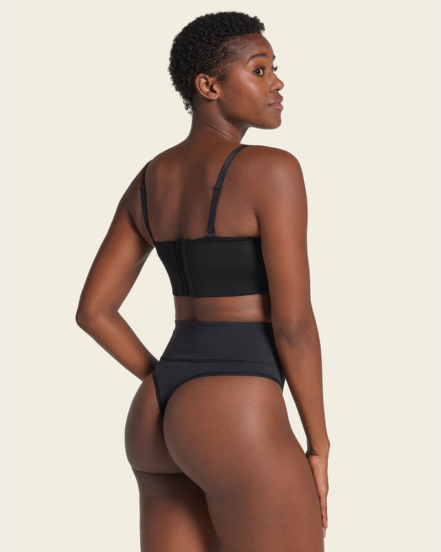 High-waisted seamless moderate shaper thong panty