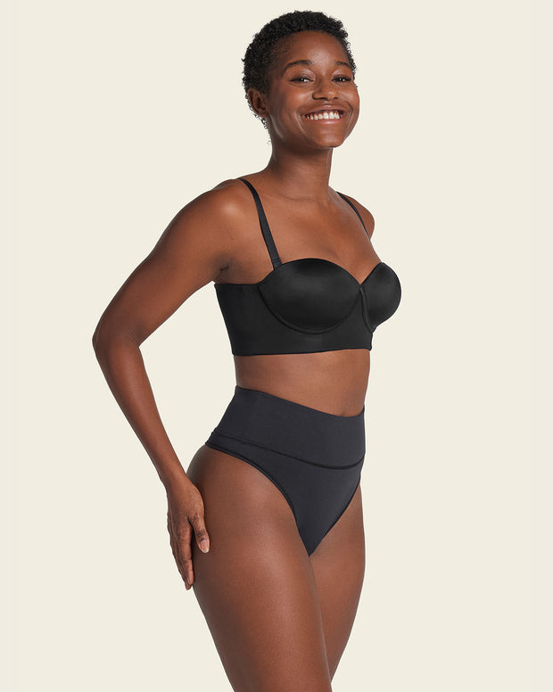 High-waisted seamless moderate shaper thong panty