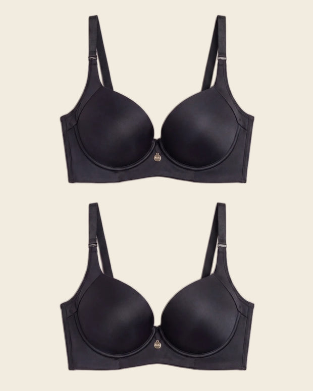 High profile back smoothing bra with soft full coverage cups