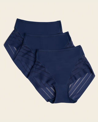 Lace stripe undetectable classic shaper panty#color_536-blue