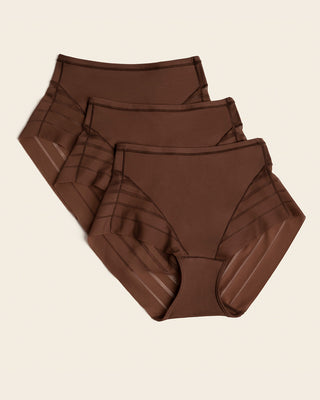 Lace stripe undetectable classic shaper panty#color_875-dark-brown