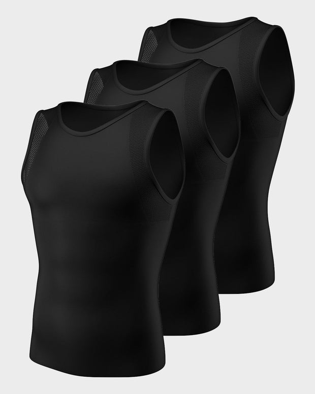 Stretch Cotton Moderate Compression Shaper Tank with Mesh Cutouts