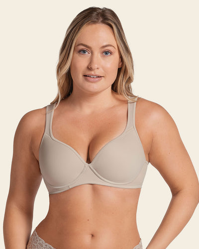 Underwire triangle bra with high coverage cups#color_802-nude