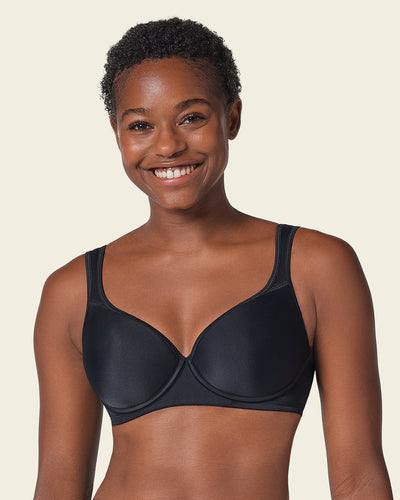 Underwire triangle bra with high coverage cups#color_700-black