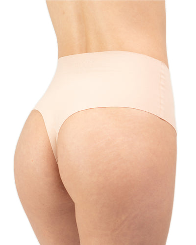 Seamless, Organic Cotton High Rise Thong#color_002-pale