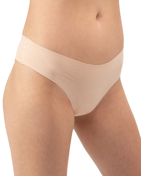 Seamless, Organic Cotton Low Rise Thong#color_002-pale