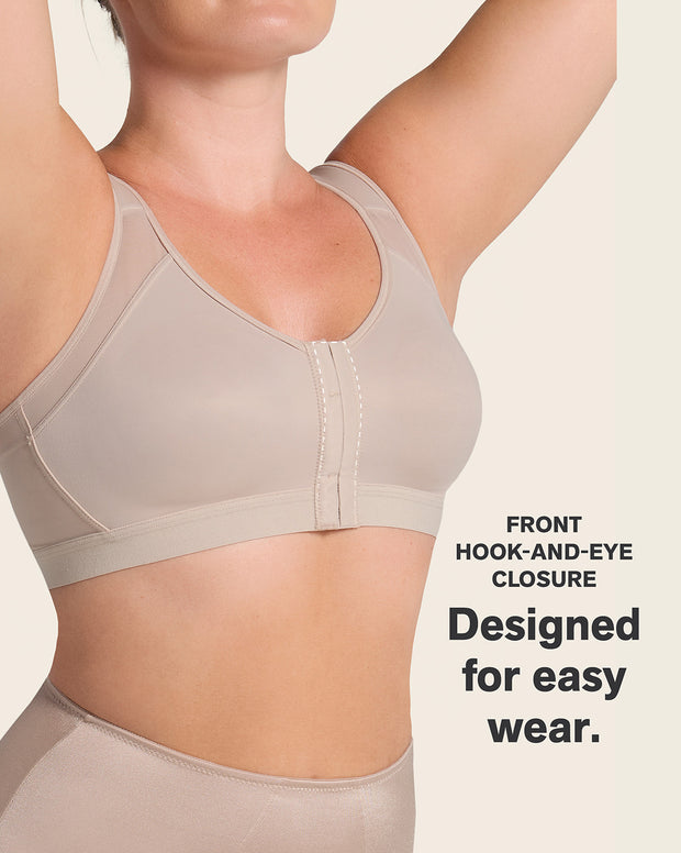 Stage 1 post-surgical wireless bra with front closure