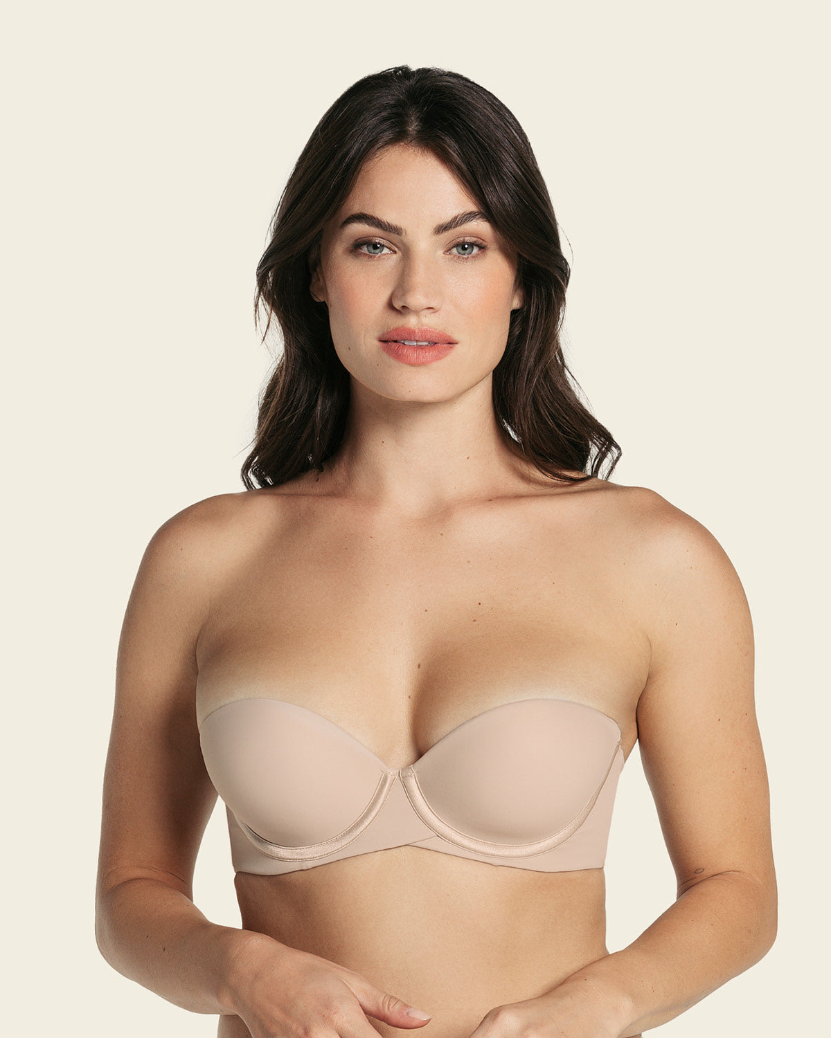 Women's Seamless Push Up Strapless Bra Plus size Plunge Slightly