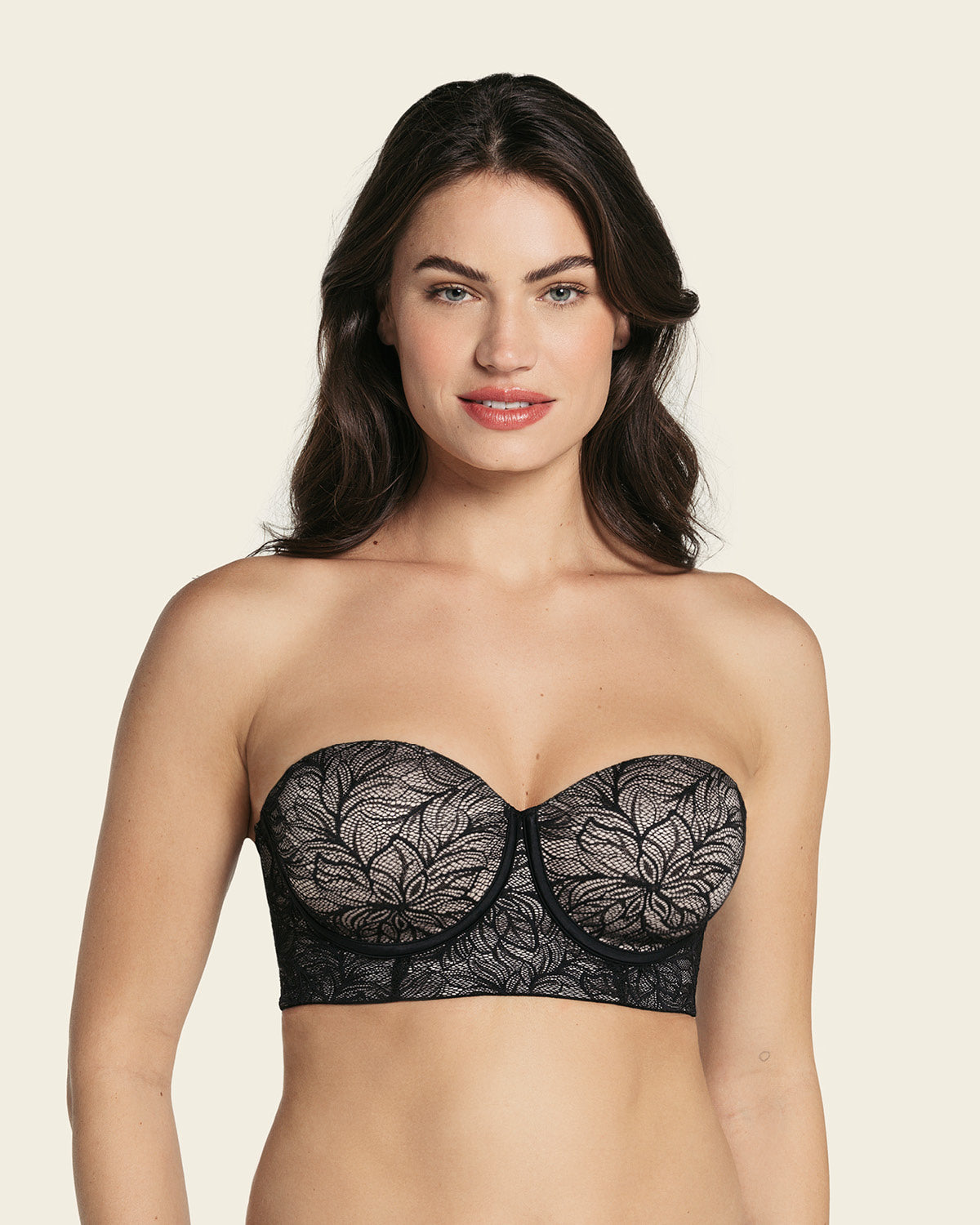 Strapless Longline Contouring Lace Bra Leonisa