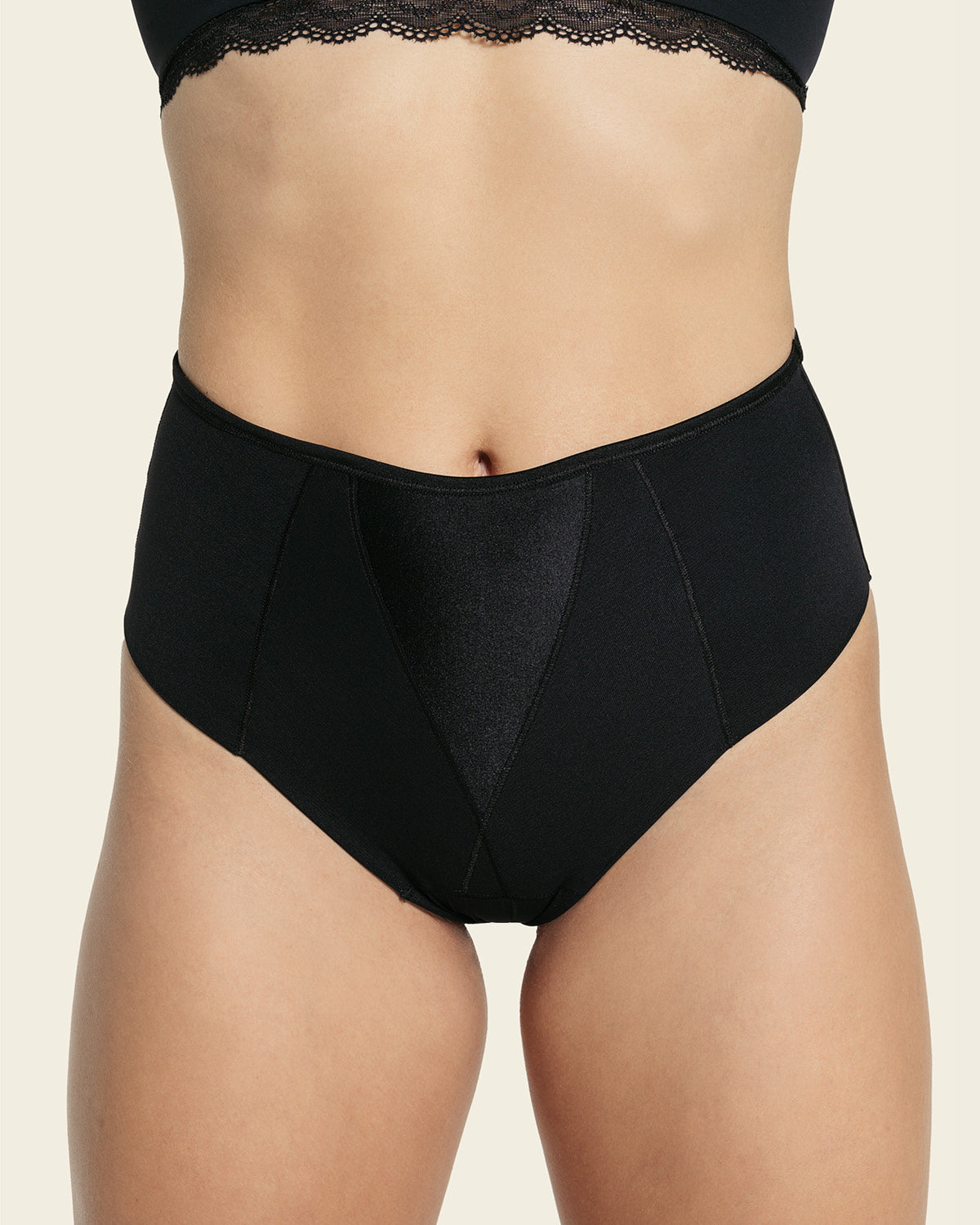 HighWaisted Satin Detail Shaping Thong Leonisa