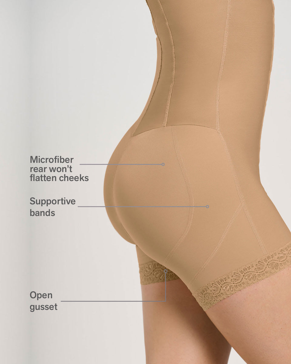 Stage 1 post-surgical short girdle with front hook-and-eye closure