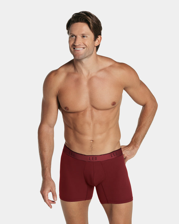 Mid-length boxer brief with ergonomic design