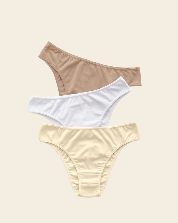3-Pack cotton blend bikini panties