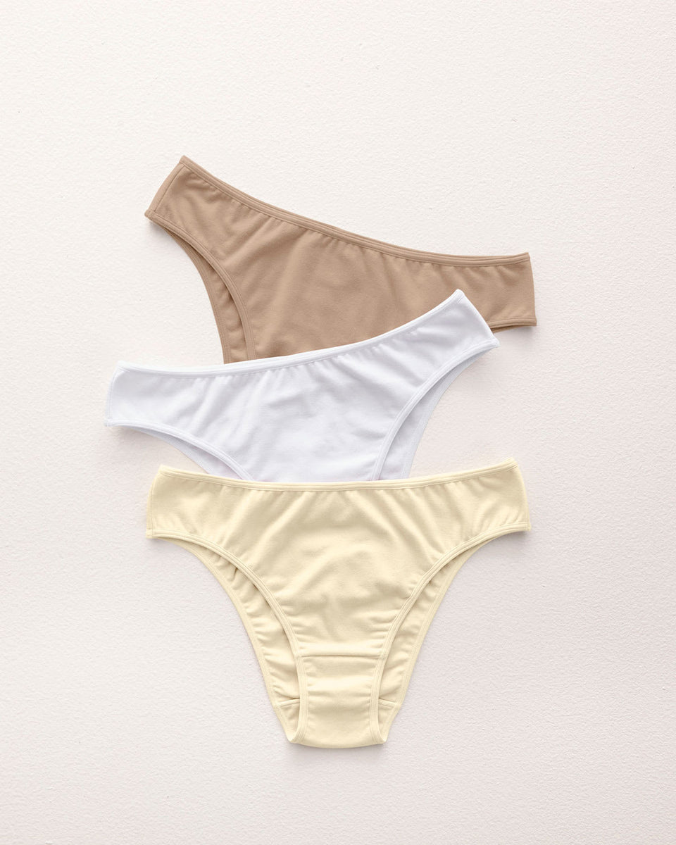 3-Pack cotton blend bikini panties