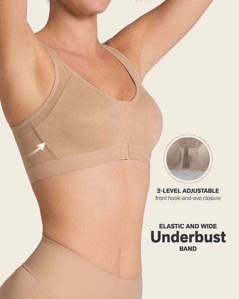 Multi/functional back support posture corrector wireless bra#color_801-golden-beige